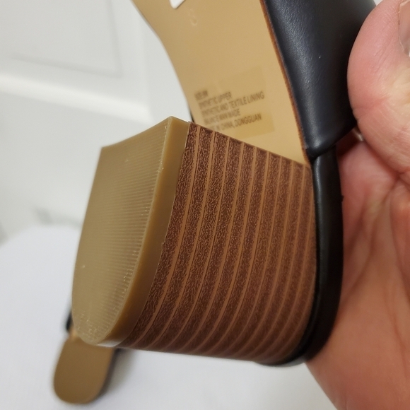 Lane Bryant Black Peep Toe heeled slides 8W - Picture 6 of 11